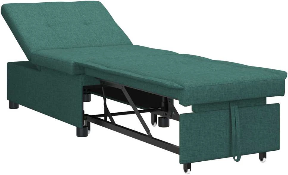 Ištraukiama sofa-lova Tamsiai žalia 194 x 50 x 82 cm audinys