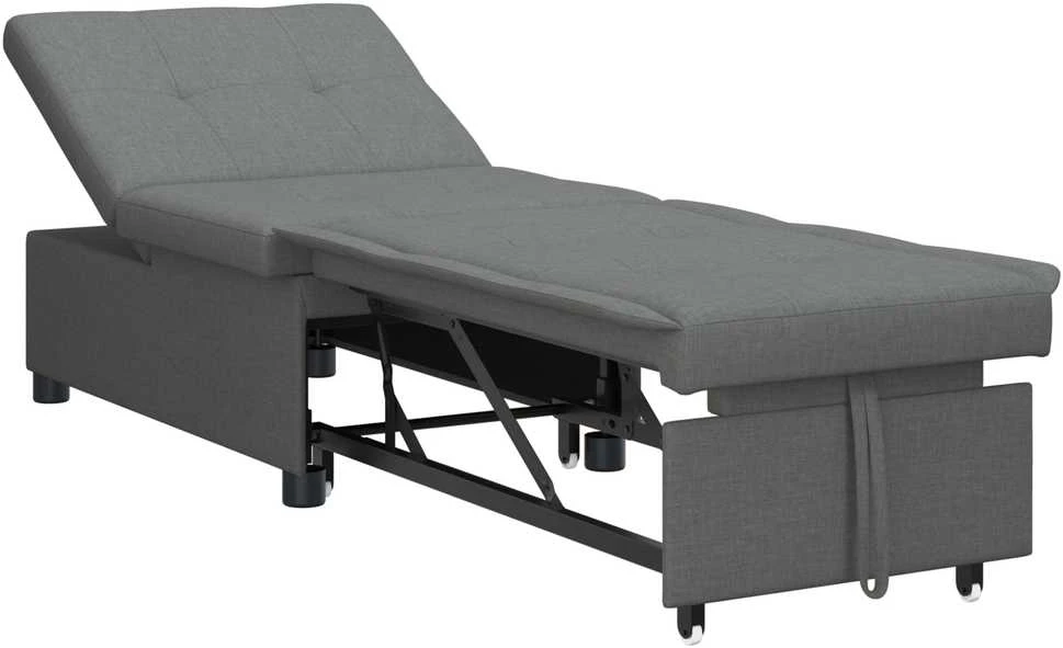 Ištraukiama sofa-lova Tamsiai pilka 194 x 50 x 82 cm audinys