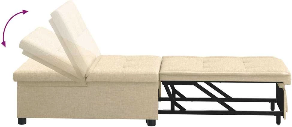 Ištraukiama sofa-lova Kreminė 194 x 50 x 82 cm audinys