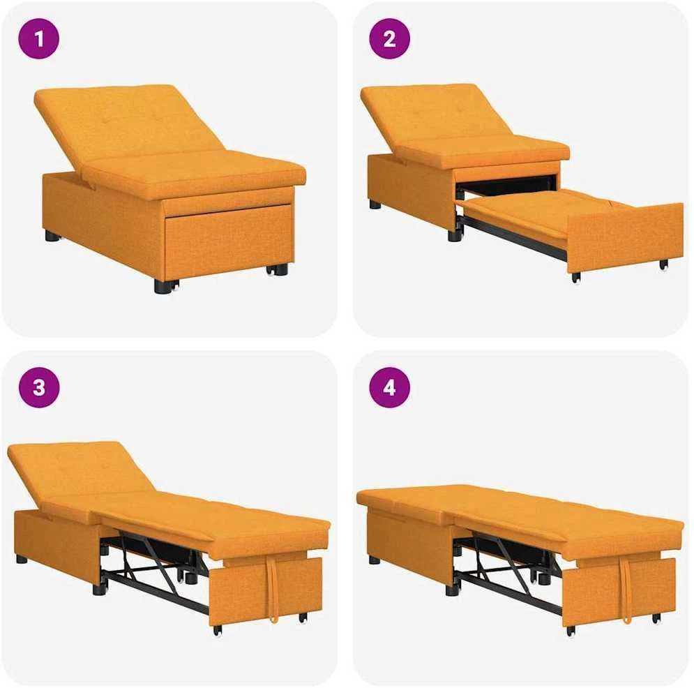 Ištraukiama sofa-lova Tamsiai geltona 194 x 50 x 82 cm audinys