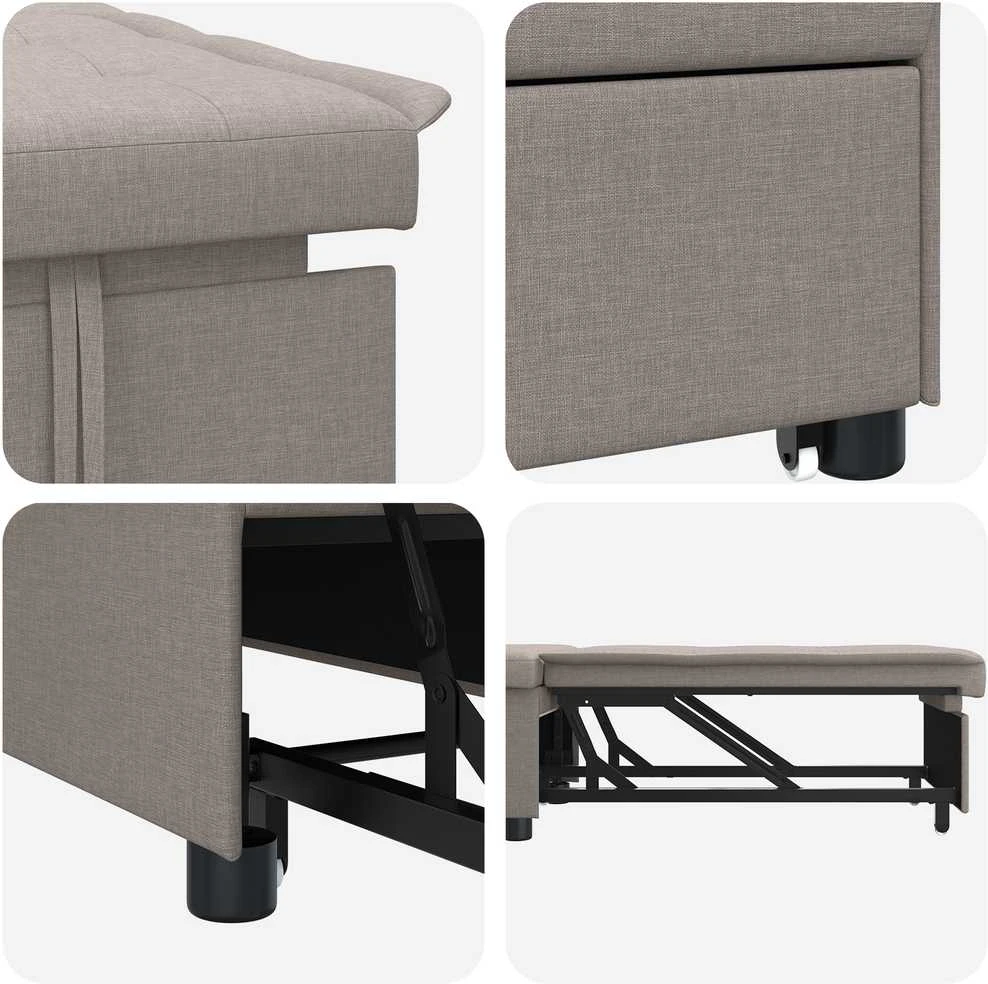 Ištraukiama sofa-lova Taupe 194 x 50 x 82 cm audinys