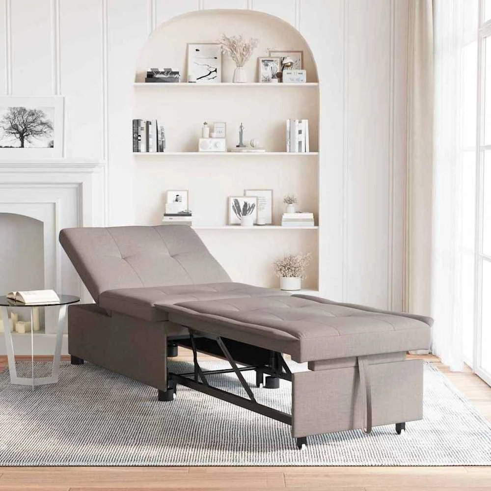 Ištraukiama sofa-lova Taupe 194 x 50 x 82 cm audinys