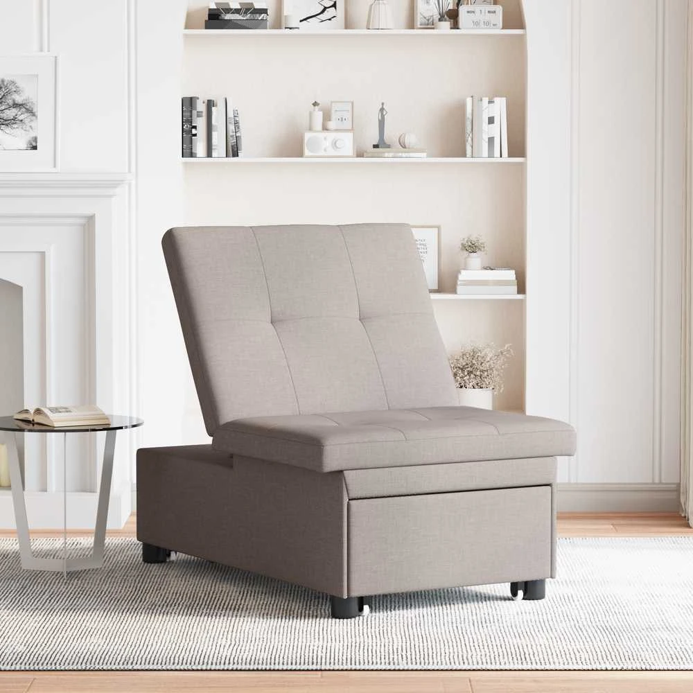 Ištraukiama sofa-lova Taupe 194 x 50 x 82 cm audinys
