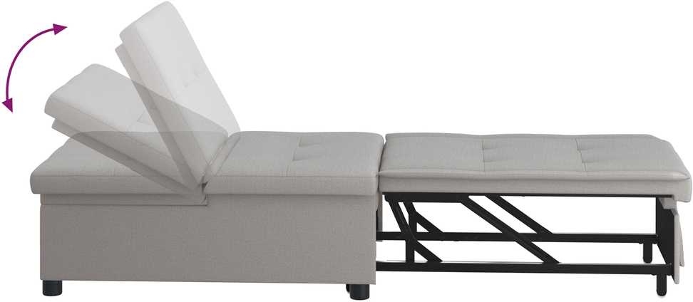 Ištraukiama sofa-lova Pilka 194 x 50 x 82 cm audinys