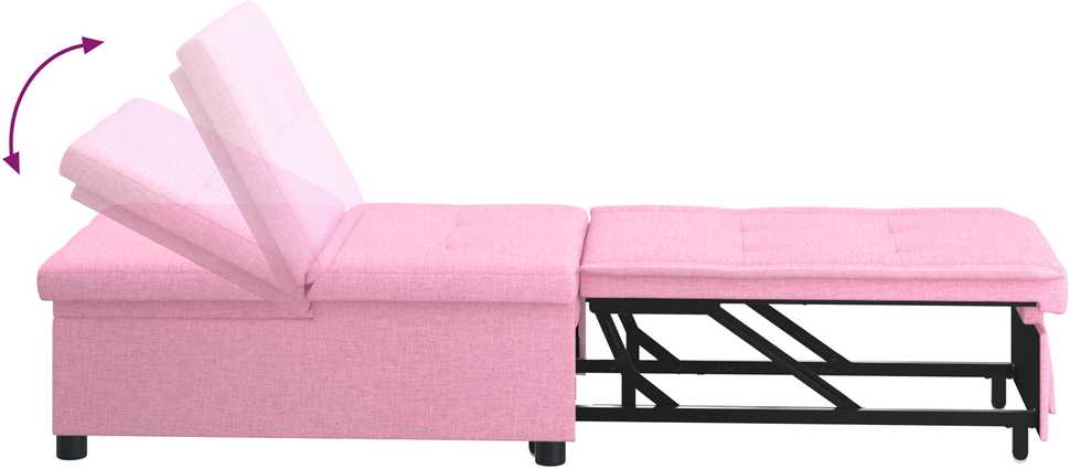 Ištraukiama sofa-lova Rožinė 194 x 50 x 82 cm audinys
