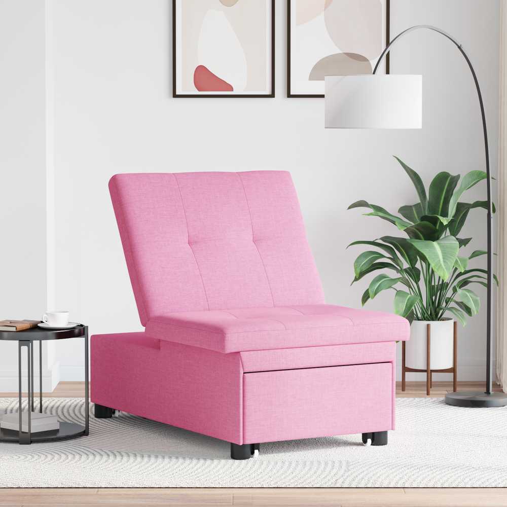 Ištraukiama sofa-lova Rožinė 194 x 50 x 82 cm audinys