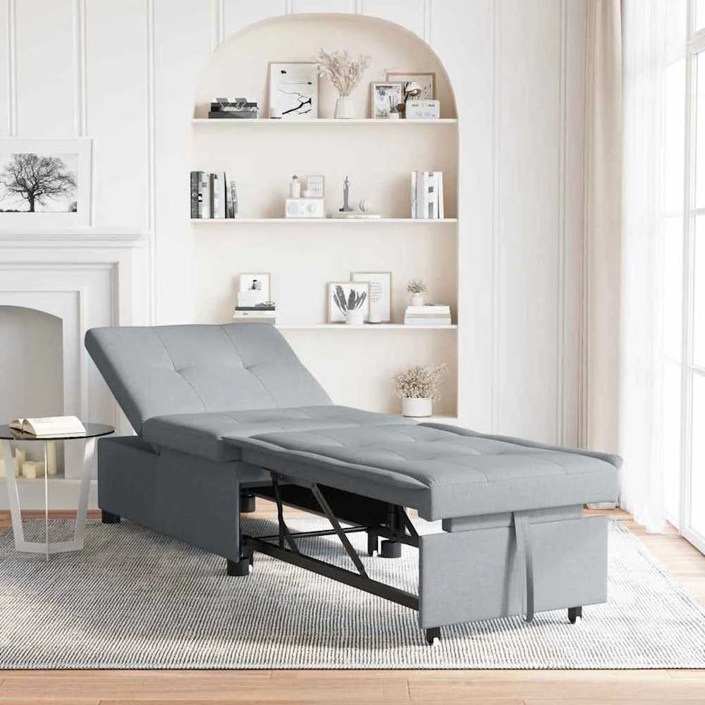 Ištraukiama sofa-lova Šviesiai pilka 194 x 50 x 82 cm audinys