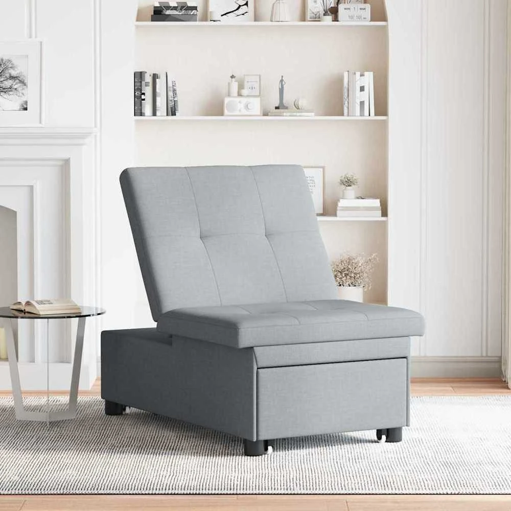 Ištraukiama sofa-lova Šviesiai pilka 194 x 50 x 82 cm audinys