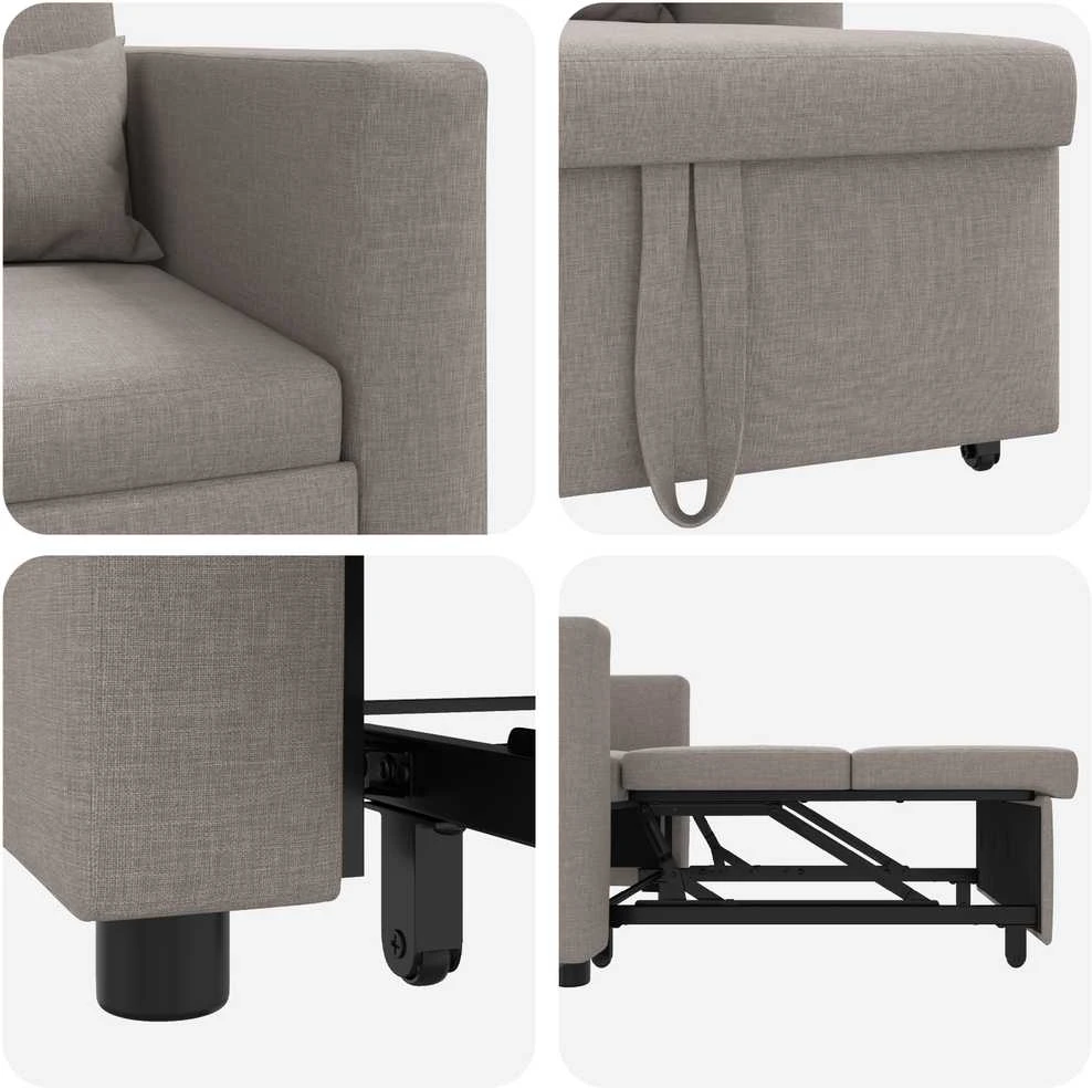 Ištraukiamas sofa-lova vienvietis Tortora audinys