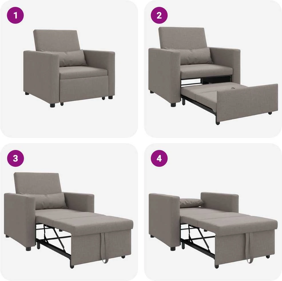 Ištraukiamas sofa-lova vienvietis Tortora audinys