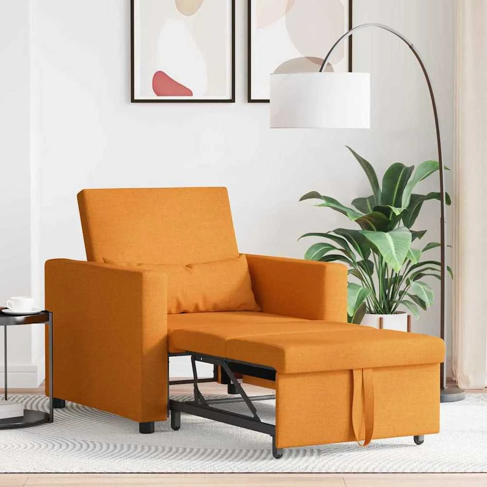 Ištraukiamas sofa-lova vienvietis Tamsiai geltona audinys