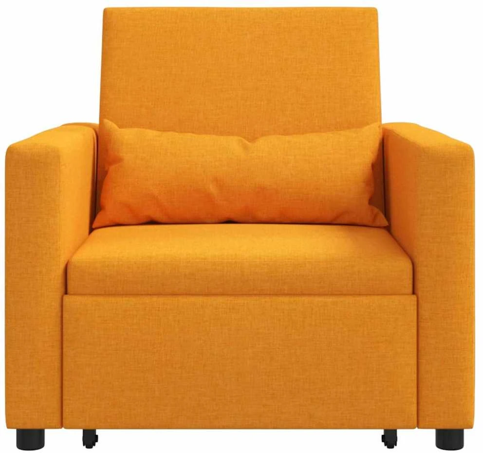 Ištraukiamas sofa-lova vienvietis Tamsiai geltona audinys