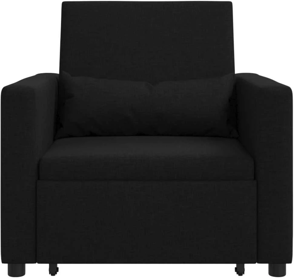 Ištraukiamas sofa-lova vienvietis Juoda 90 x 165 x 87 cm