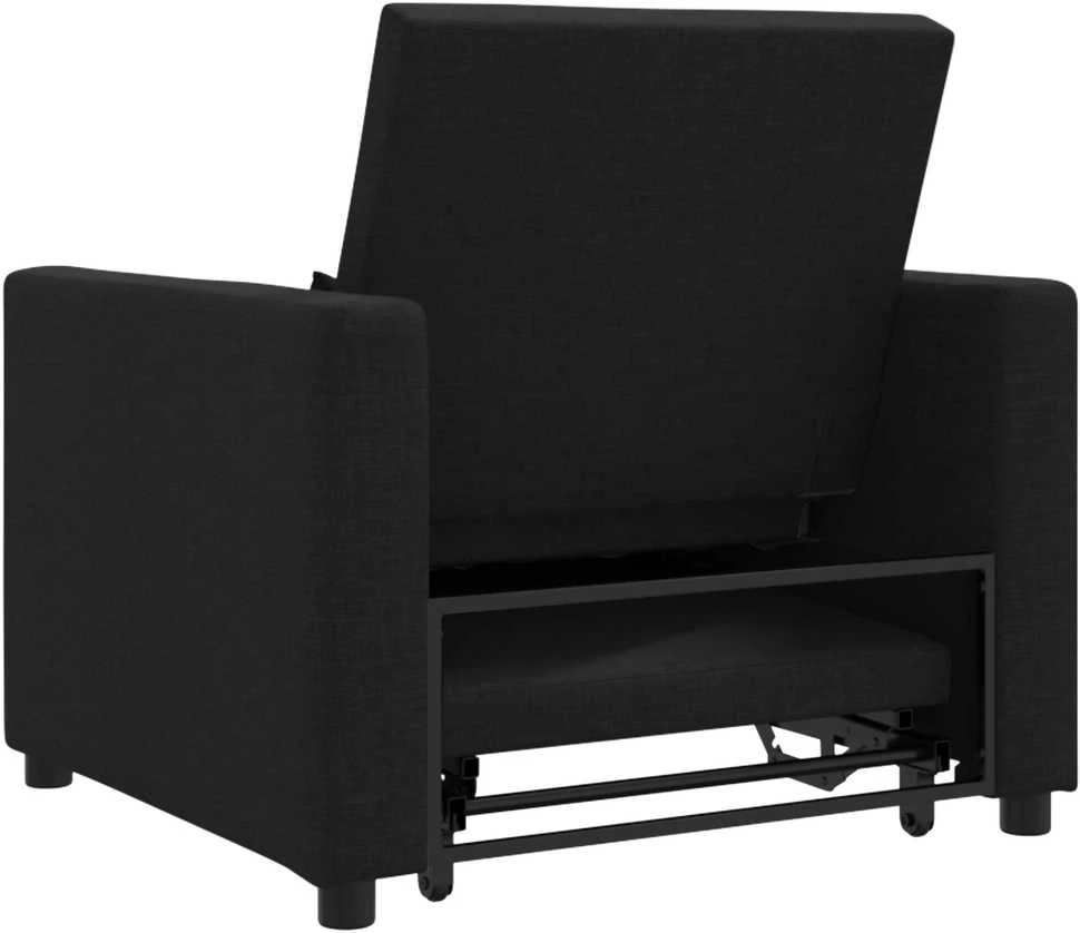 Ištraukiamas sofa-lova vienvietis Juoda 90 x 165 x 87 cm