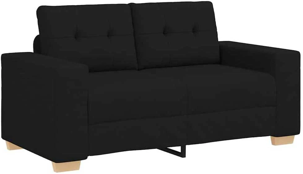 Sofa 3 vnt. Juoda Lino mišinio audinys