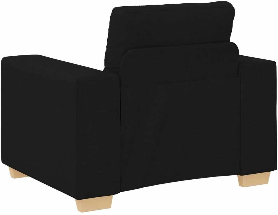 Sofa 3 vnt. Juoda Lino mišinio audinys