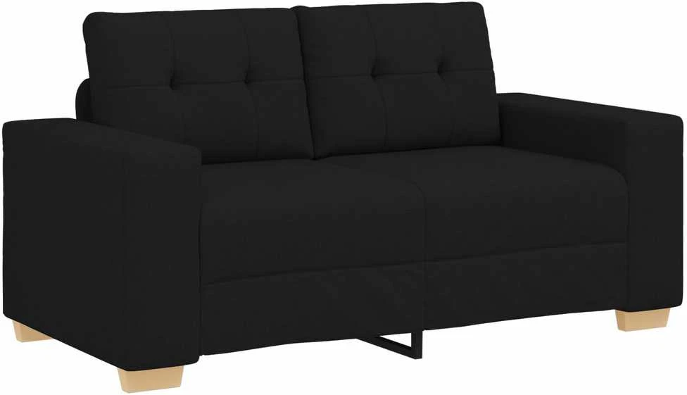 Sofa 3 vnt. Juoda Lino mišinio audinys
