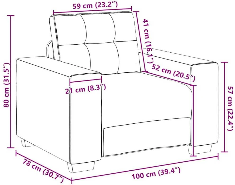 Sofa 3 vnt. Juoda Lino mišinio audinys