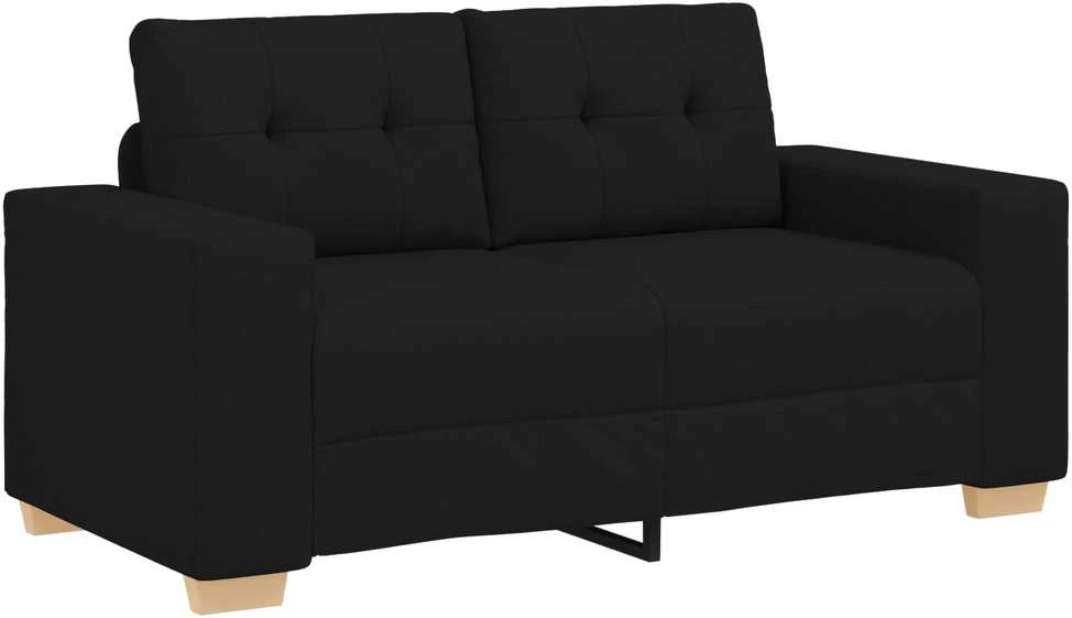 Sofa 3 vnt. Juoda Lino mišinio audinys
