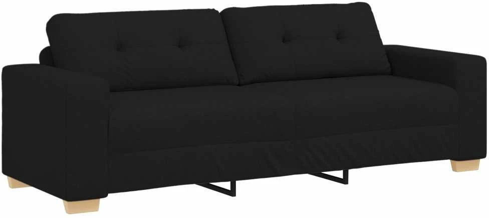 Sofa 3 vnt. Juoda Lino mišinio audinys