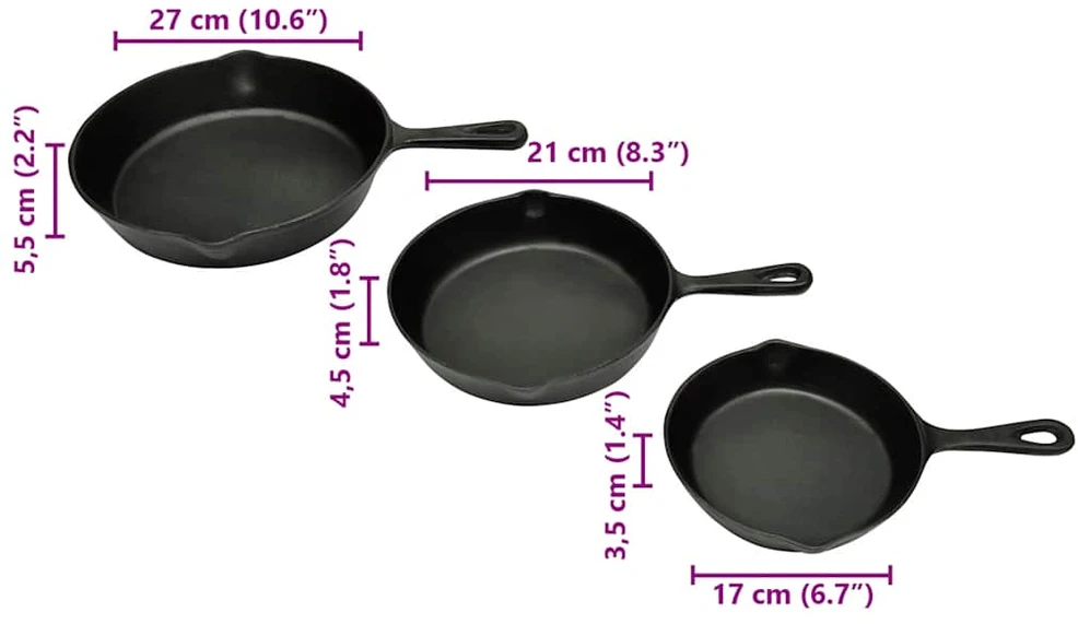 3 Ketaus Keptuvės Griliui, Steikams