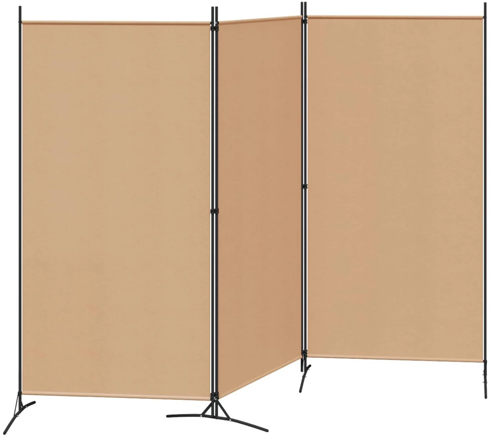 3-panelis kambario skirstytuvas Smėlio 260 x 180 cm Audinys