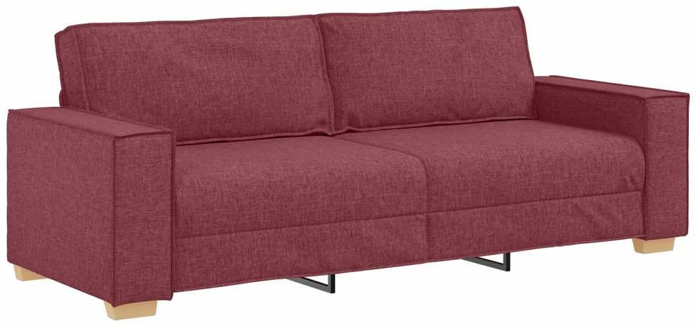 3-Vietis Sofa Vyno raudona 220 cm audinys