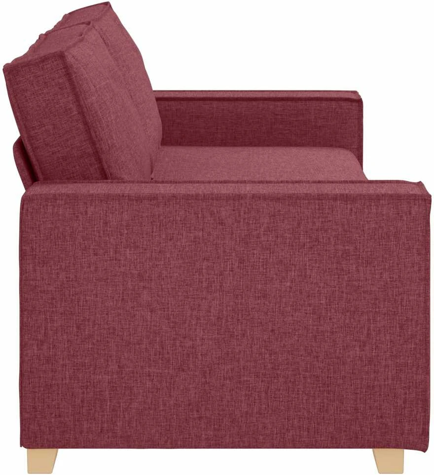 3-Vietis Sofa Vyno raudona 220 cm audinys