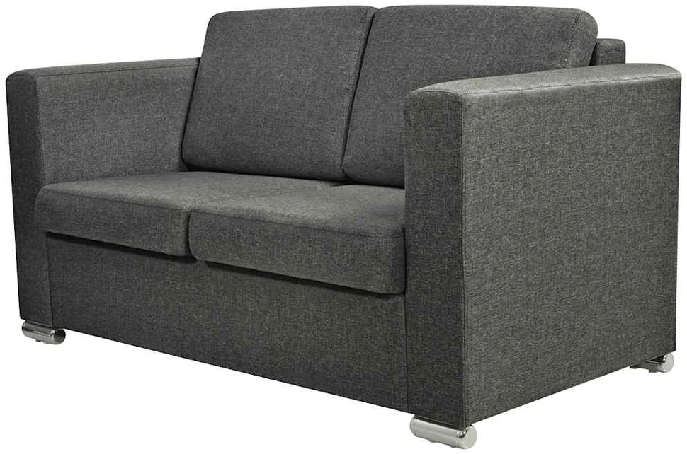 Sofa 3 sofų komplektas, audinys, tamsiai pilkos