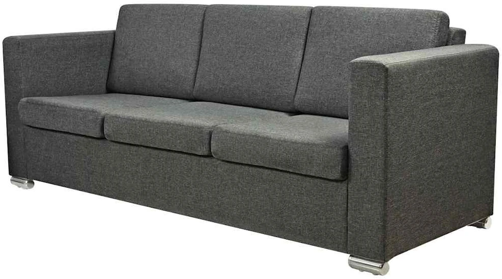 Sofa 3 sofų komplektas, audinys, tamsiai pilkos