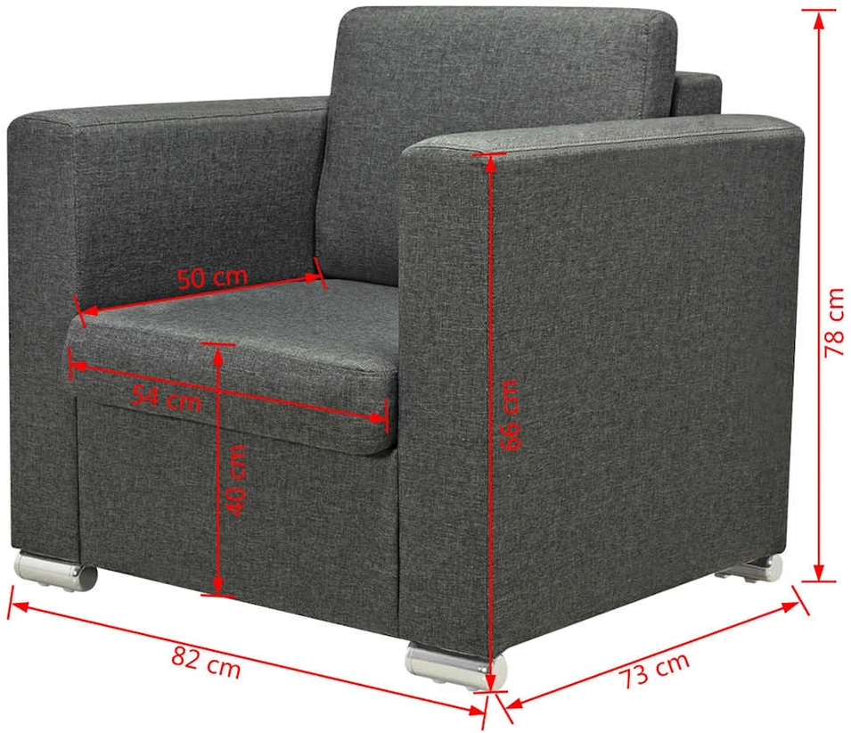 Sofa 3 sofų komplektas, audinys, tamsiai pilkos