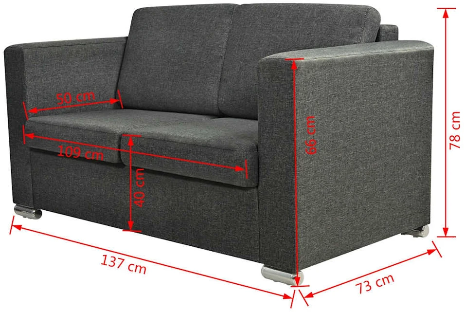 Sofa 3 sofų komplektas, audinys, tamsiai pilkos