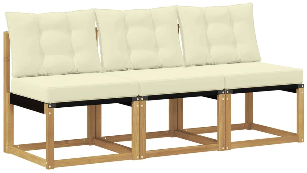 3 vnt. Lauko Vidurinis Sofa Balta