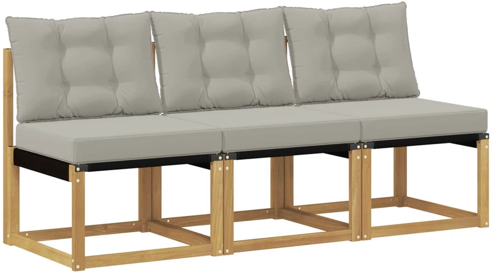 3 vnt. Lauko Vidurinis Sofa Balta