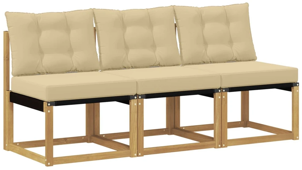 3 vnt. Lauko Vidurinis Sofa Balta