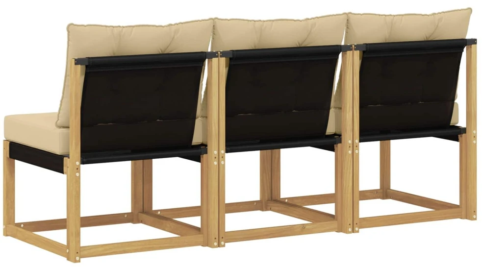 3 vnt. Lauko Vidurinis Sofa Balta