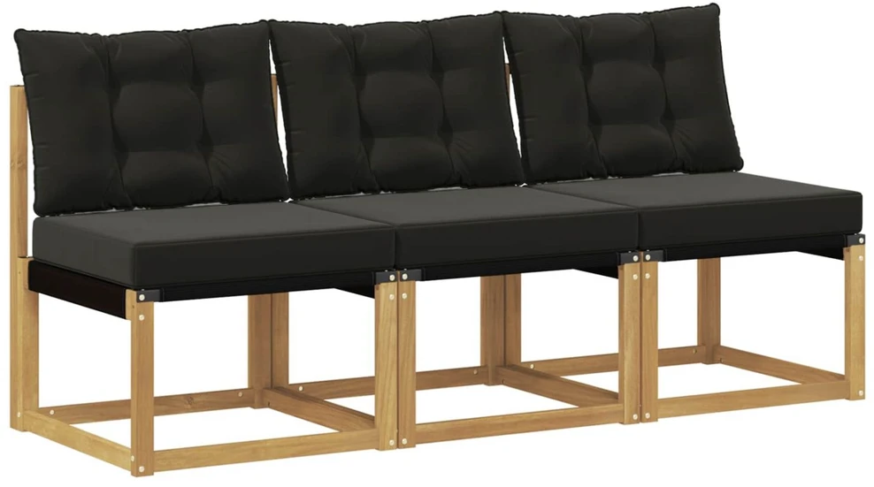 3 vnt. Lauko Vidurinis Sofa Balta