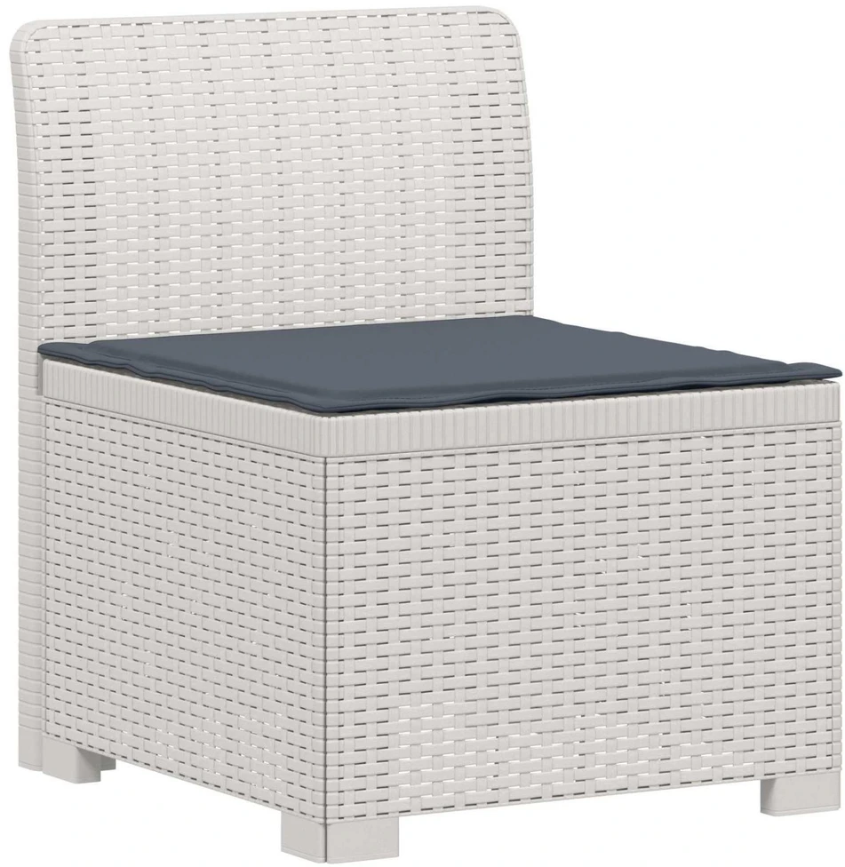 3-vietė sodo sofa su pagalvėlėmis, Rattan išvaizda PP Balta