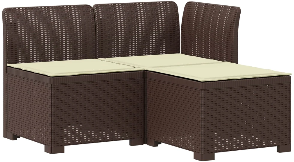 3-vietė sodo sofa su pagalvėlėmis, Rattan išvaizda 3 vietos PP