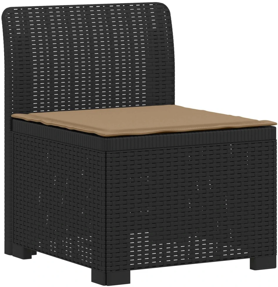 3-vietė sodo sofa su pagalvėlėmis, Rattan išvaizda PP Antracito
