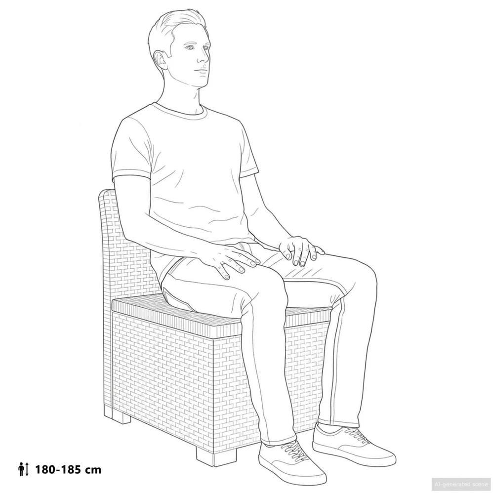 3-vietė sodo sofa su pagalvėlėmis, Rattan išvaizda PP Balta