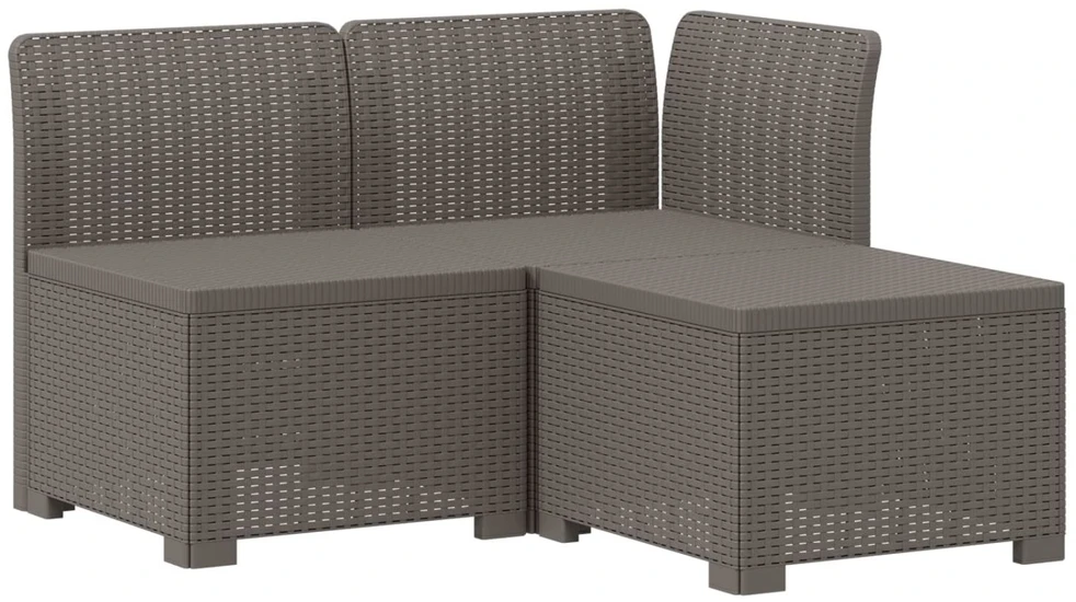 3-vietė sodo sofa su pagalvėlėmis, Rattan išvaizda PP