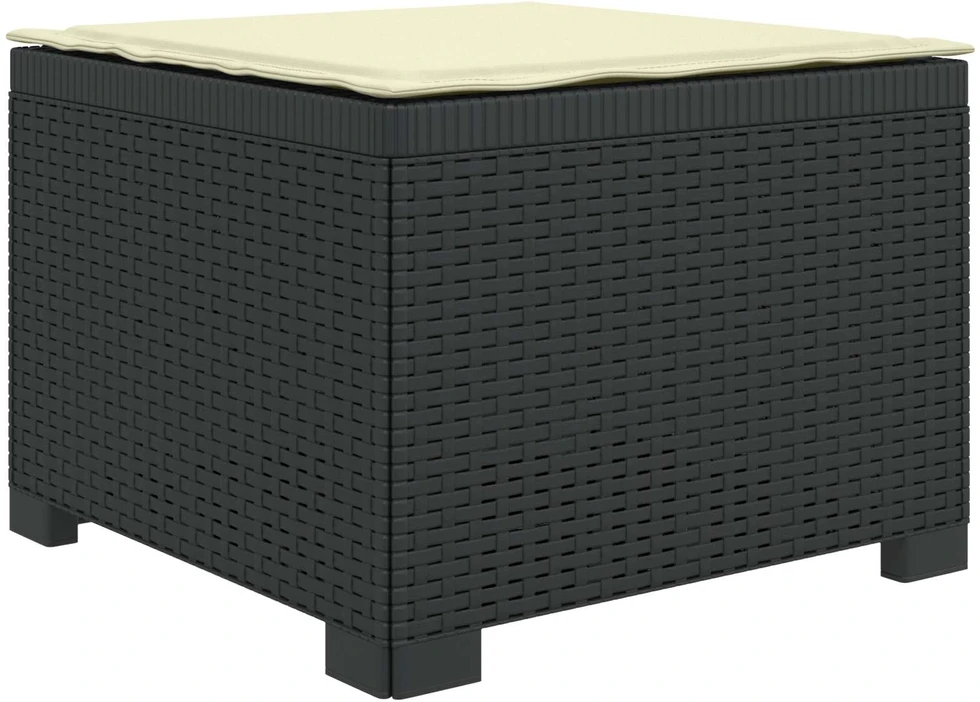 3-vietė sodo sofa su pagalvėlėmis, Rattan išvaizda PP Antracito