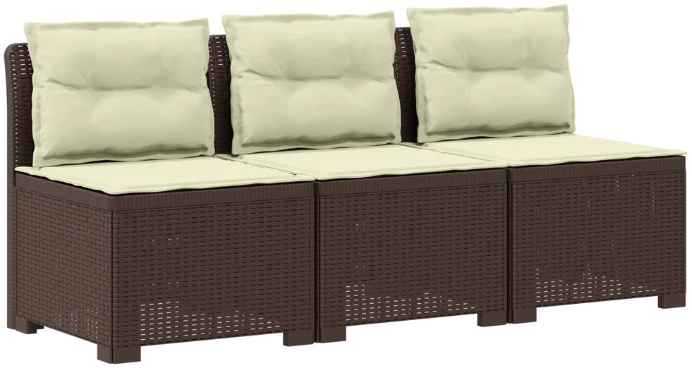 3-vietė sodo sofa su pagalvėlėmis, Rattan išvaizda PP Ruda