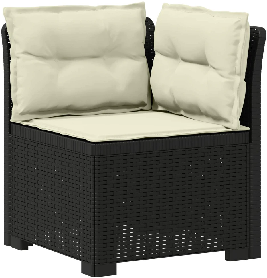 3-vietė sodo sofa su pagalvėlėmis, Rattan išvaizda PP Antracito