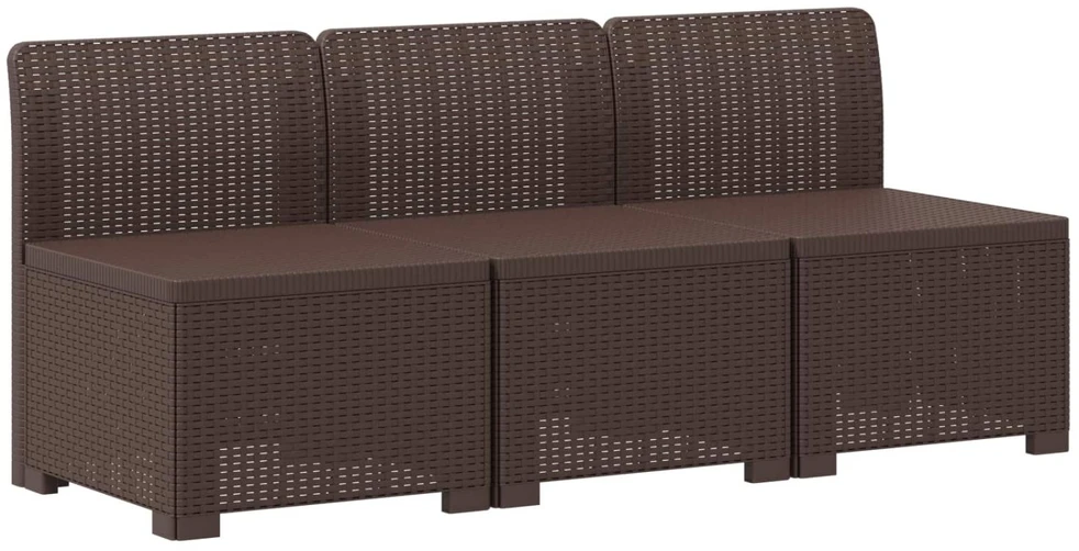 3-vietė sodo sofa su pagalvėlėmis, Rattan išvaizda PP Ruda