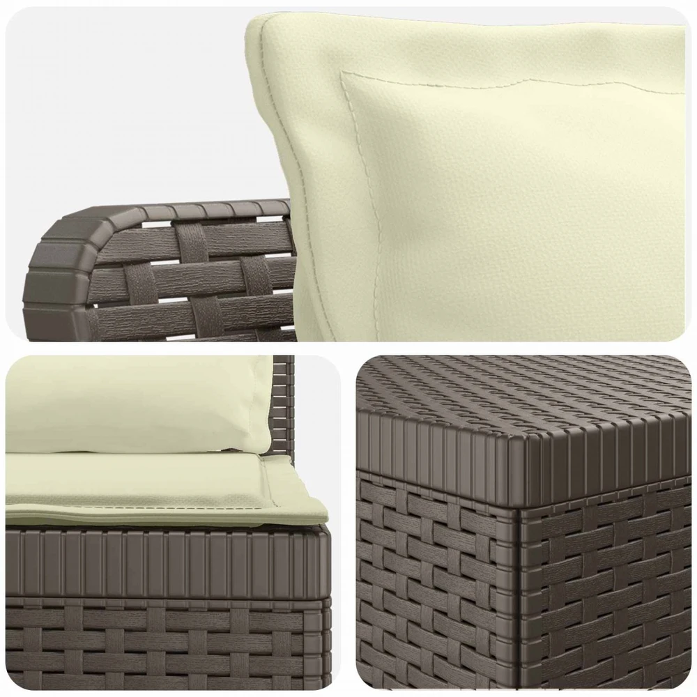 3-vietė sodo sofa su pagalvėlėmis, Rattan išvaizda PP