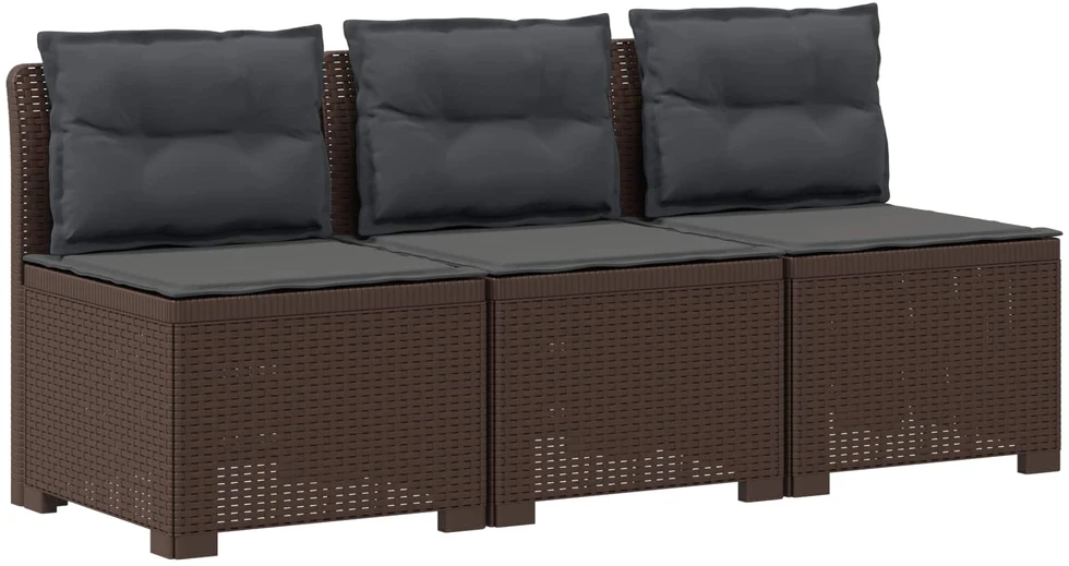 3-vietė sodo sofa su pagalvėlėmis, Rattan išvaizda PP Ruda