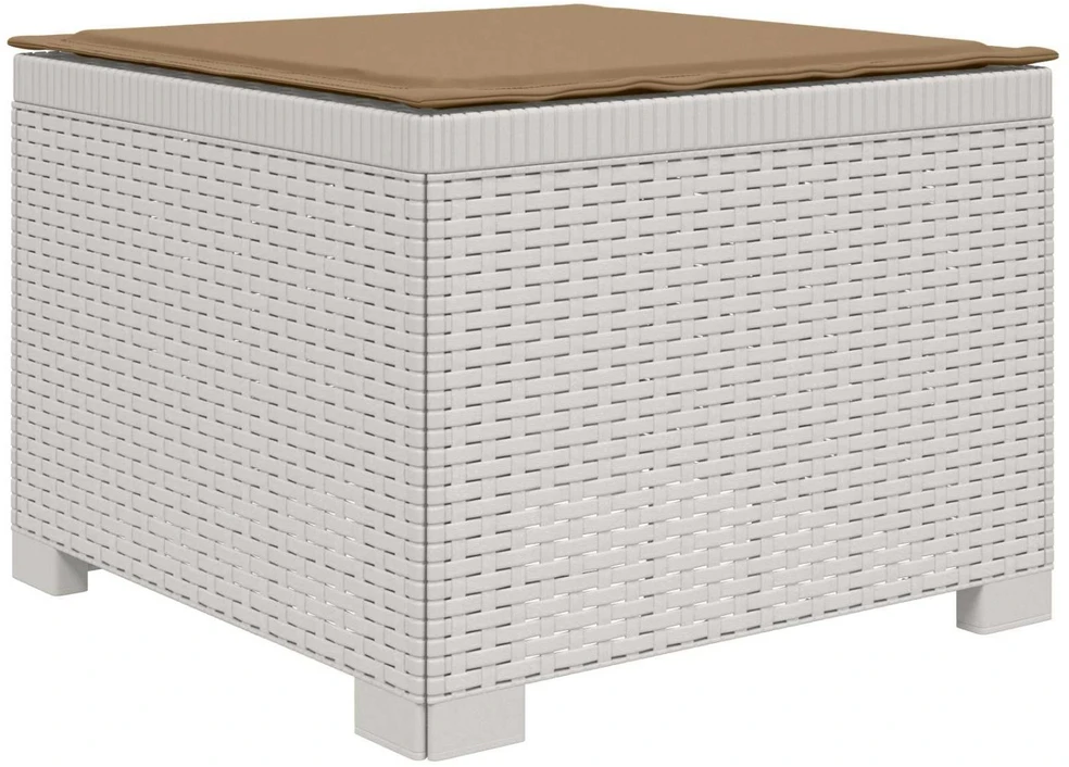 3-vietė sodo sofa su pagalvėlėmis, Rattan išvaizda PP Balta