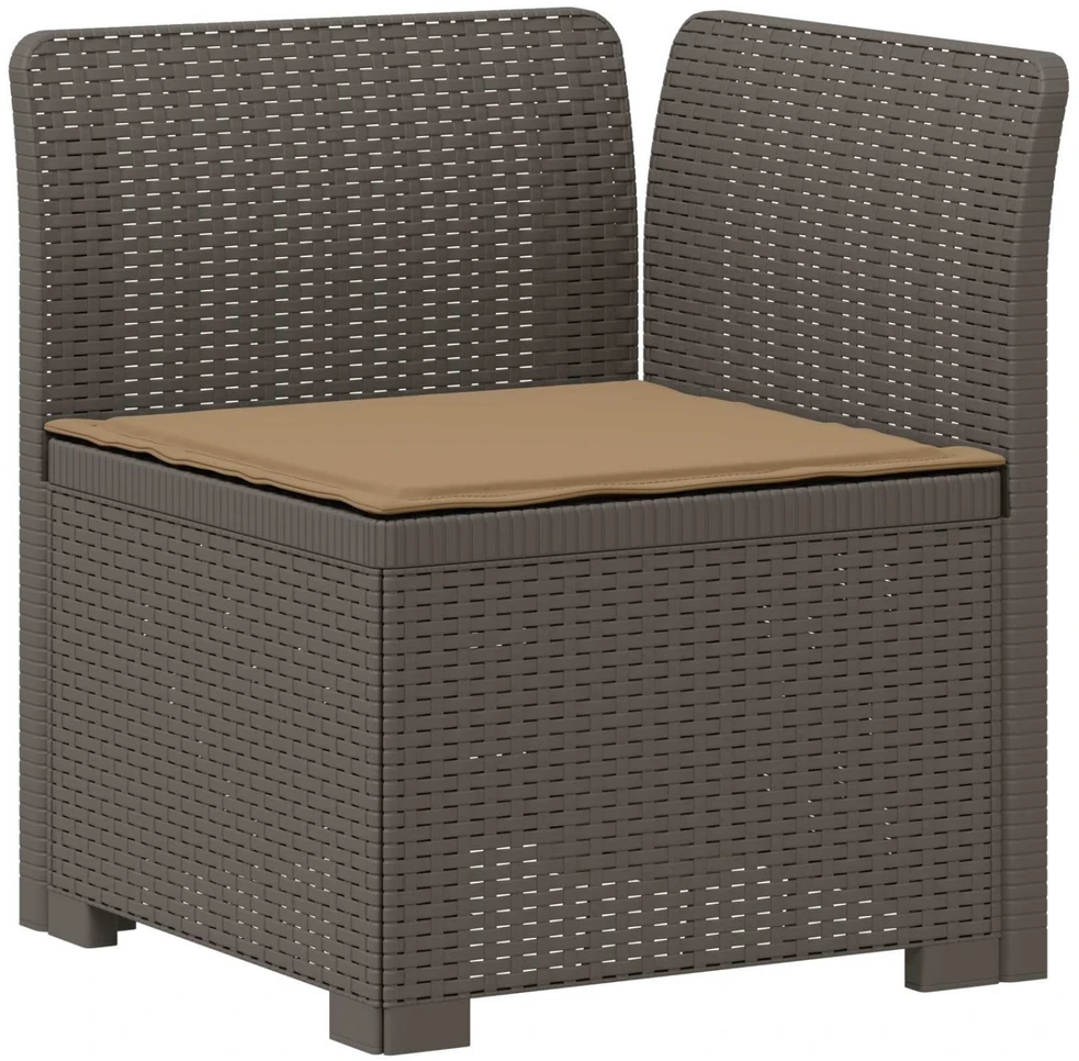 3-vietė sodo sofa su pagalvėlėmis, Rattan išvaizda PP